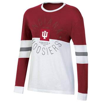 NCAA Indiana Hoosiers Women's Long Sleeve Color Block T-Shirt
