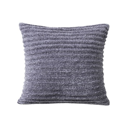 Amelie Home Norcia Lux Chenille Casual Knit Pillow gray square Target