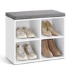 Cloud White Shoe Bench with Cushion - 4 Compartments, 2 Adjustable Shelves. Entryway Bench with Padded Seat for Bedroom, Closet, Living Room - 2 of 4