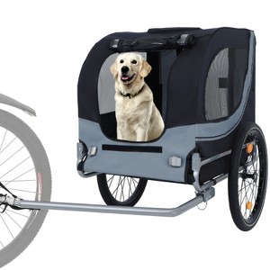 Gulches Pet Strollers: Black and Gray Large Folding Bike Trailer for Dogs - 1 of 4