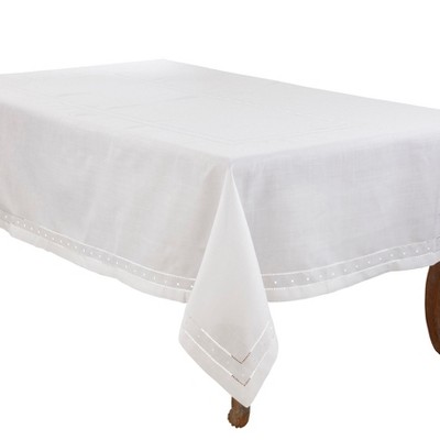 Saro Lifestyle Classic Hemstitch With Embroidered Border Tablecloth ...