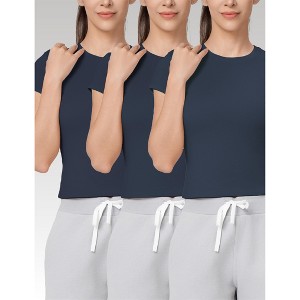 Spruce Fashion Set of 3 Women's Essential Summer High Stretch Performance Moisture-Wicking T-Shirts - 1 of 4