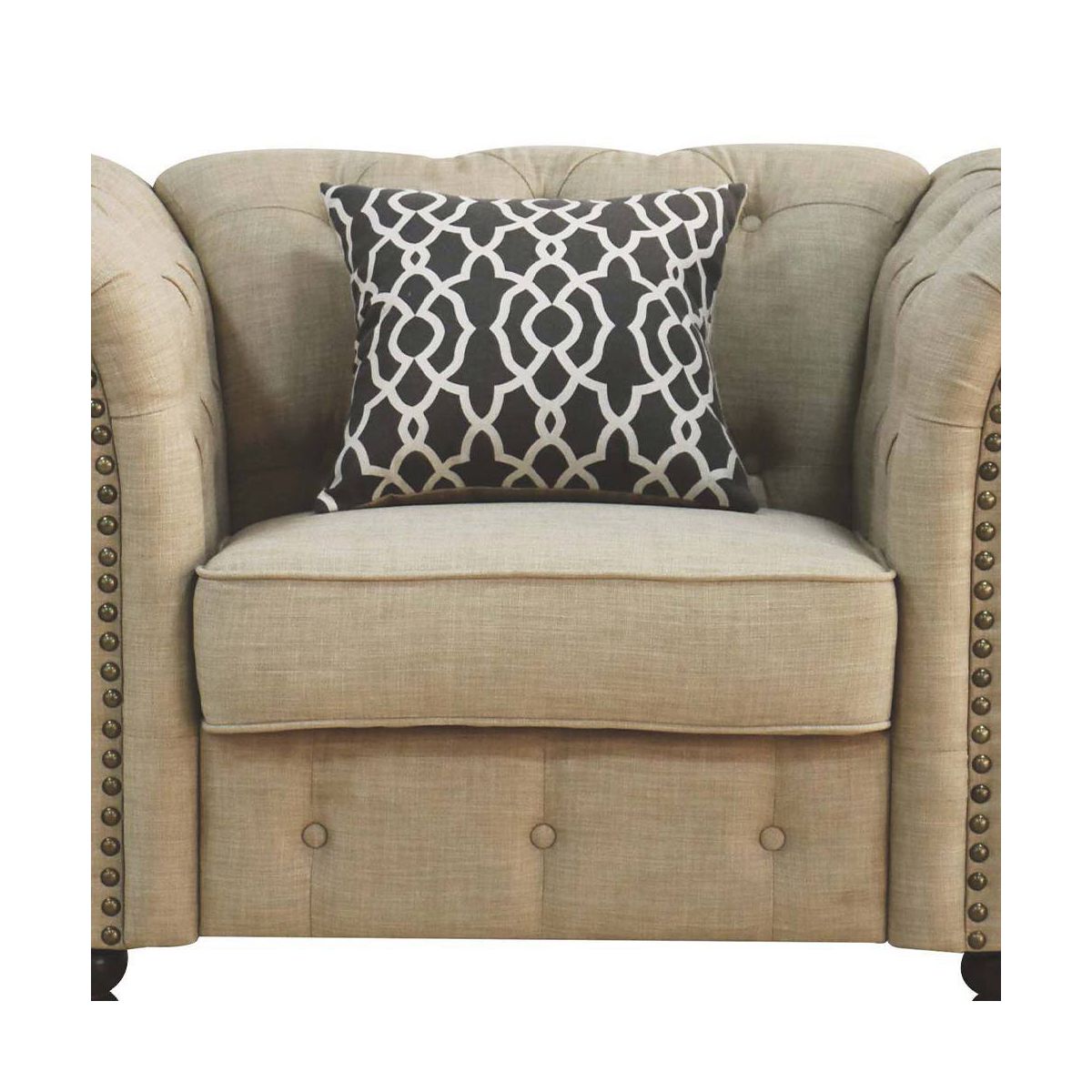 Acme Furniture Aurelia Accent Chairs Beige Linen - thumbnail 6