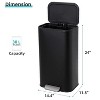 Bathroom Trash Can, Stainless Steel Garbage Can with Lid & Inner Bucket, Recycling Bin for Home Batbroom Office Living Room - 4 of 4