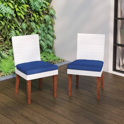 2pk Outdoor Dining Chairs with Cushions - Navy - TK Classics