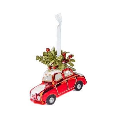 Ganz Vintage Christmas Car Glass Ornament