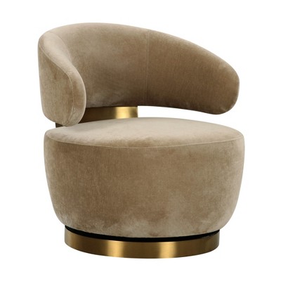 TOV Furniture Austin Recycled Velvet Upholstered Swivel Chair