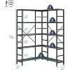 5 Tier Industrial Corner Bookshelf, L-Shape Tall Bookcase with Heavy Duty Metal Frame, Multi-Purpose Storage for Bedroom Living Room Home Office - 2 of 4