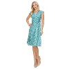 Women's Solid And Print V-neck Skater Dress - 2 of 2