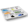 MEEDEN 8-Well Ceramic Artist Paint Palette, Square Watercolor Palette, White Ceramic Mixing Tray for Gouache Painting, Oil Painting, 7" 7" 0.9" - 3 of 4