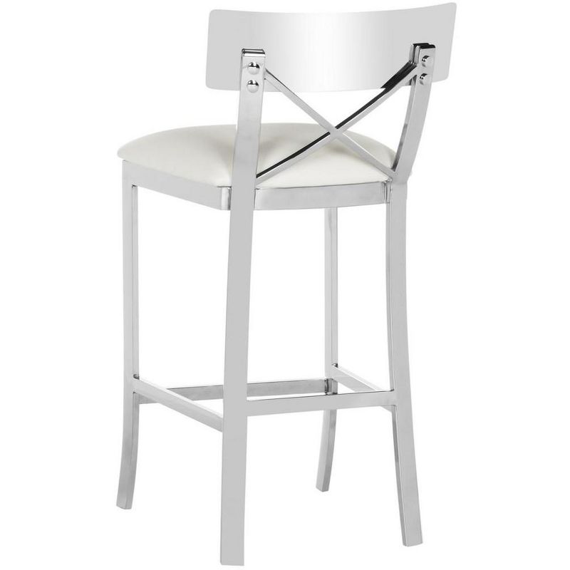 Zoey 35"H Stainless Steel Cross Back Counter Stool  - Safavieh, 5 of 10