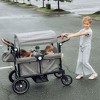 Kinder King Folding Wagon Stroller for 2 Kids, Adjustable Handle, All-Terrain Shock-Absorbing Wheel, Detachable Tray, Diaper Bag - 3 of 4