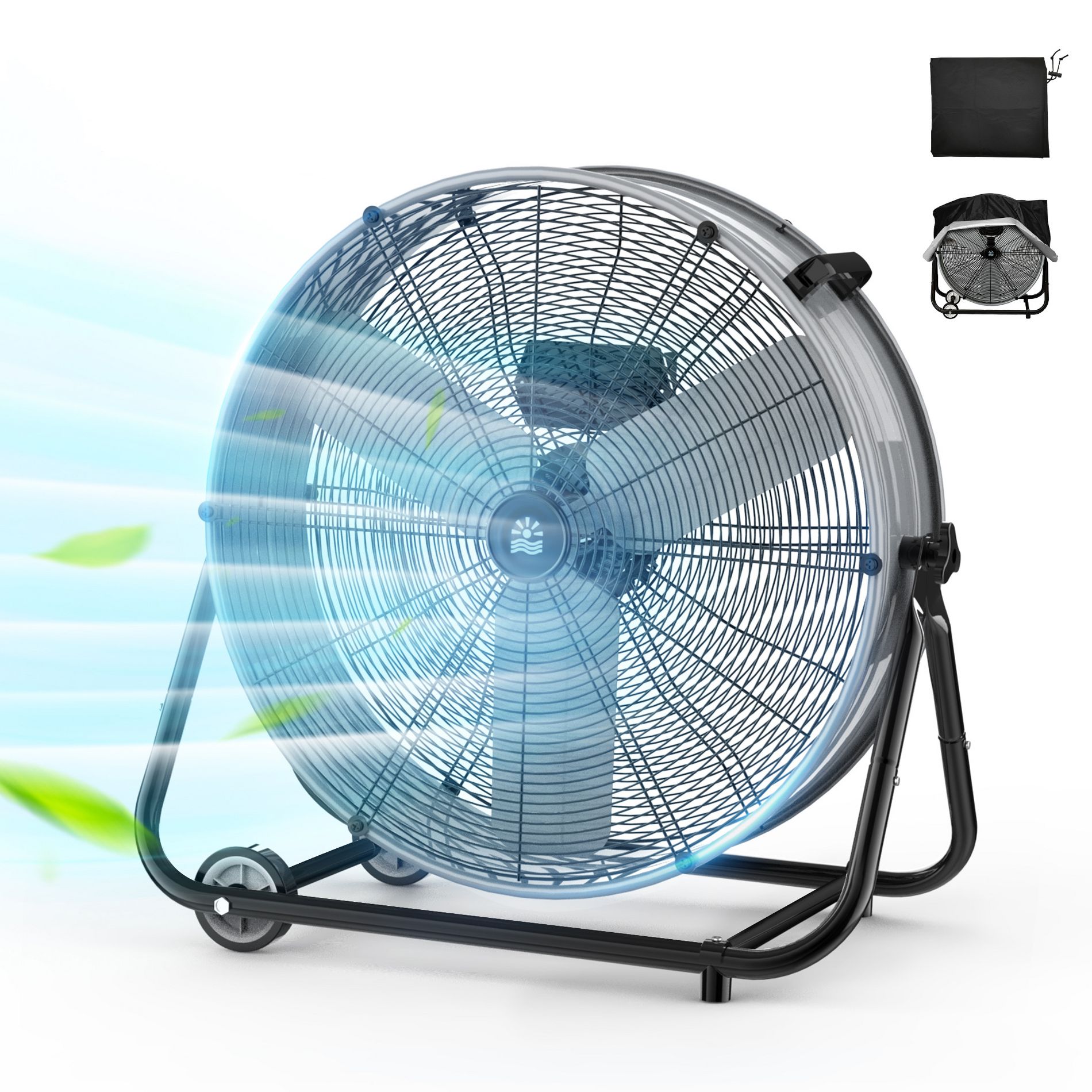 Etust Portable Evaporative Air Cooler with 19L Water Tank, 3-in-1 Swamp Cooler for Dry Climates, Space-Saving Floor Fan for Home