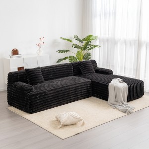 Whisen 110" Cloud Sectional Sofa Upholstered Couch Free-combined Sofa for Living Room - 1 of 4