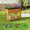 Tangkula 1/2 PCS Wooden Raised Garden Bed w/ Legs Liner Storage Shelf Large Planter Box for Herb - 4 of 4