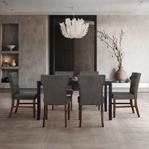 ChaletPosh 7 Pieces Dining Set with Linen Cover Dining Chair - 1 of 4