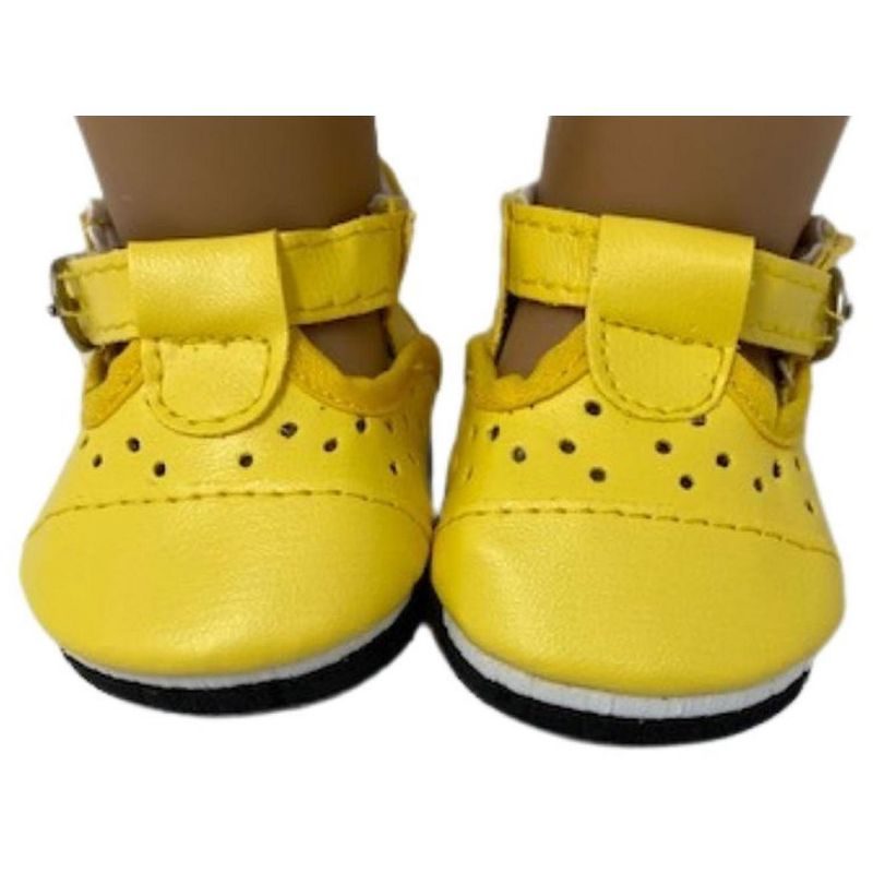 Doll Clothes Superstore Yellow Mary Jane Shoes For All 18 Inch Girl Dolls, 1 of 5