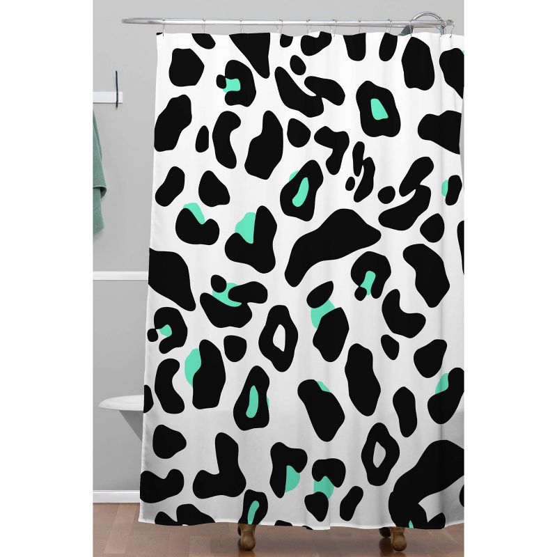 Allyson Johnson Neon Leopard Shower Curtain Black/White - Deny Designs, 3 of 6