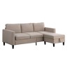 DOMETOUR 77" Mid Century Reversible Sectional with Storage Ottoman-Oatmeal - 2 of 4