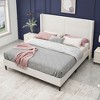 King Size Bed Frame with 55.5"High Back Upholstered Headboard - 3 of 4