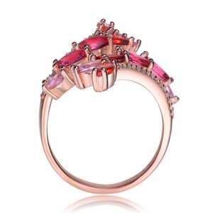 Guili Rose Gold Plated Multi-Colored Cubic Zirconia Accent Swirl Ring, Elegant and Vibrant Design, Perfect for Any Occasion. - 1 of 3
