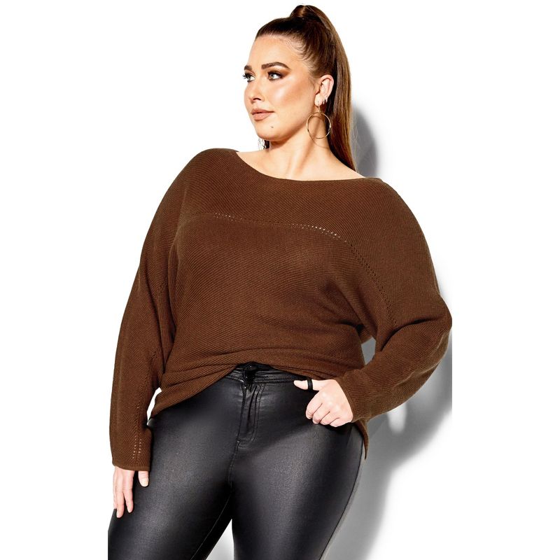 Women's Plus Size Romance Sweater - copper | CITY CHIC, 2 of 9
