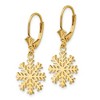 Black Bow Jewelry 14k Yellow Gold Snowflake Leverback Earrings - 2 of 4