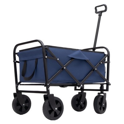Grungis 3-in-1 Folding Wagon for Camping,Rolling Cart with All-Terrain Wheels,Dual-Layer Storage Beach Wagons for Camping Shopping
