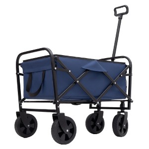 Grungis 3-in-1 Folding Wagon for Camping,Rolling Cart with All-Terrain Wheels,Dual-Layer Storage Beach Wagons for Camping Shopping - 1 of 4