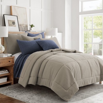 King Beige Fawn Cotton Waffle Weave Comforter Set