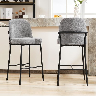 DYHOME Bar Stools Set of 2, 28 Inches Modern BarStools, Counter Height Bar Stools for Kitchen Island, Upholstered Fabric Tall Barstools for Home, Cafe