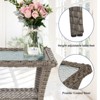 POCASSY Outdoor Coffee Table, 19.7*37.8 Inch Tempered Glass Top Rattan Outdoor Coffee Table with 2-Layer Storage Tables for Garden,Porch,Backyard - 4 of 4