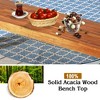 Costway Set of 2 Patio Acacia Wood Dining Bench with Rustic Steel Legs Outdoor Indoor - 4 of 4