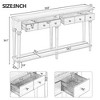 XIYUYEU 60 inch Console Table with 4 Drawers and Open Shelf,Retro Entryway Table for Living Room,Hallway - 3 of 4