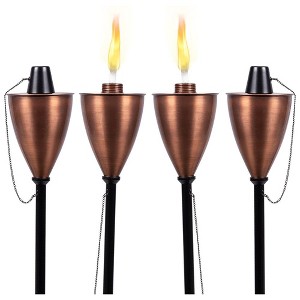 BirdRock Home 4-Pack Outdoor Wide Conical Torches - Bronze - 1 of 4