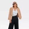Women's Casual Blazers 3/4 Sleeve Work Office Line Suit Jackets Blazer Shoulder Padded Semi Formal Blazer with Pockets - 3 of 4