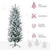 6' Artificial Flocked Christmas Trees, with Snow Frosted Branches, Auto Open, Steel Base - 4 of 4