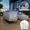 4-Piece All-Weather PE Rattan Set - Loveseat sofa & storage coffee table for backyard, poolside or porch conversations. - 4 of 4