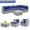 Costway 6 PCS Patio Conversation Sofa Set Outdoor Rattan Furniture Cushioned Seat Navy - 4 of 4