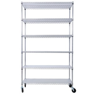 NicBex 82/84"H 6 Tier Wire Shelving Unit,6000LBS Height Adjustable Garage Storage Shelves,Heavy Duty Storage Rack with Wheels & Shelf Linerss - 1 of 4