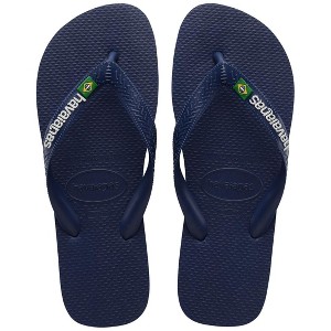 Havaianas Men's Brazil Logo Flip Flops - BLUE, 9-10 - 1 of 2