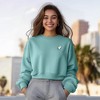 Dalix Ghost Embroidered Fleece Relaxed Boxy Fit Long Sleeve Crewneck Sweatshirt Womens - 3 of 4