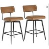 Sapphtopaz 360 °Rotating Bar Stools Upholstered High Chair with Backrest and Footrest Counter Height Barstools Set of 2 for Kitchen Island - 4 of 4