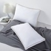 Peace Nest Goose Feather Down Pillow White Quilted Cotton Cover Set of 2 - 3 of 4