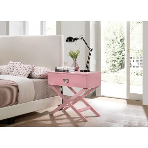 NicBex Nightstand with 1 Croc-textured Fronts Drawer,End Table with X-shaped Legs for Bedroom,Living Room - 1 of 4