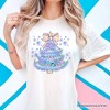Light Blue Christmas Tree Bow T-Shirt, Coquette Colorful Holiday Tee | OrnamentallyYou - 4 of 4