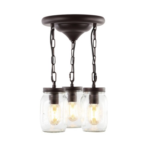 3 mason jar on sale pendant light