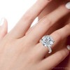 Pompeii3 Certified 7 1/4Ct Diamond Engagement Side Halo Ring 14k Gold or Pt Lab Created - 3 of 4