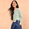 Lands' End Women's Cotton Viscose Button Shoulder Modern Crew Sweater - 4 of 4