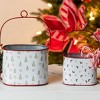 Transpac Metal Candy Cane Lane Containers Set of 2 Decorative Christmas Sculptures for Indoor Tabletop Decor - 2 of 2